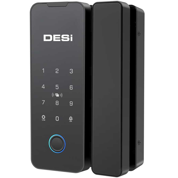 DESİ QUİC Q006 Cam Kapılar İçin Akıllı Kilit IOS/Android Uyumlu - Tuş Takımı - Kart Okuyucu - Parmak İzi